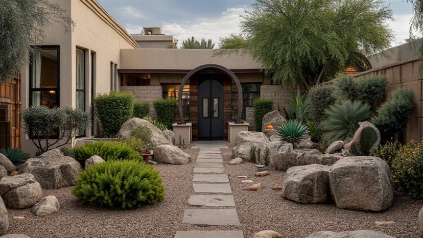 Pool backyard created by AI design